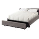 Le Low Profile California King Uphosltered Bed with Storage Linen Gray