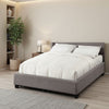 Le Low Profile California King Uphosltered Bed with Storage, Linen, Gray