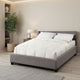 Le Low Profile California King Uphosltered Bed with Storage, Linen, Gray