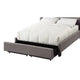 Le Low Profile King Uphosltered Bed with Storage Linen Gray