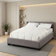 Le Low Profile King Uphosltered Bed with Storage, Linen, Gray