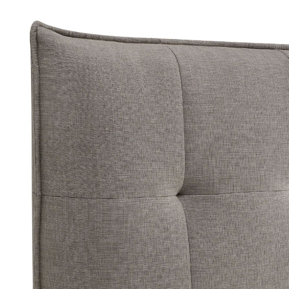 Amy Full Size Headboard Knife Edges Tufted Linen Gray BM273057