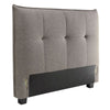 Amy Full Size Headboard, Knife Edges, Tufted Linen, Gray
