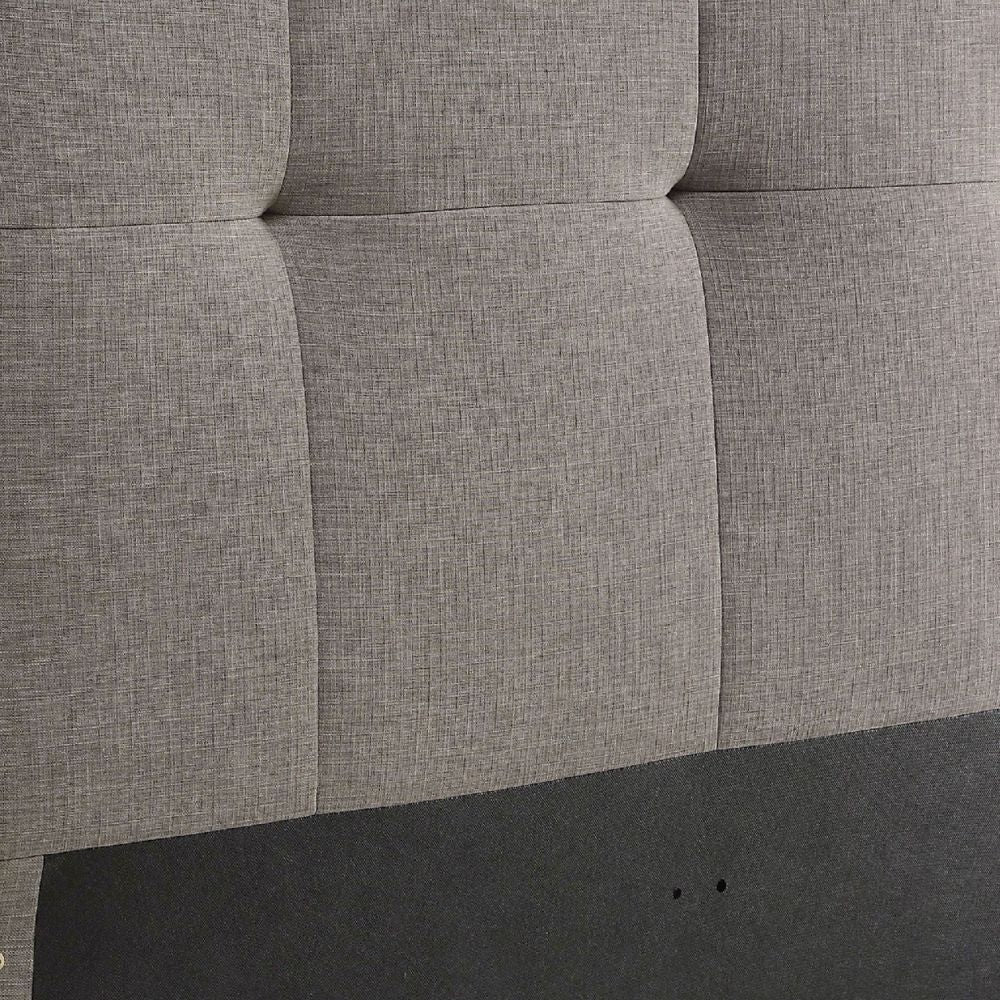 Amy King Headboard Knife Edges Tufted Linen Gray BM273062