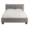 Amy Low Profile Full Bed, Knife Edges, Tufted Linen, Gray
