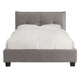Amy Low Profile Full Bed, Knife Edges, Tufted Linen, Gray