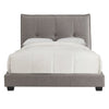 Amy Low Profile King Bed, Tufted Linen, Knife Edges, Gray