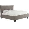 Amy Low Profile Full Bed, Tufted Linen, Wide Storage, Gray