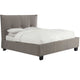 Amy Low Profile Full Bed, Tufted Linen, Wide Storage, Gray