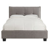 Amy Low Profile Queen Bed, Tufted Linen, Wide Storage, Gray