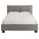 Amy Low Profile Queen Bed, Tufted Linen, Wide Storage, Gray