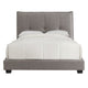 Amy Low Profile California King Bed, Tufted Linen, Wide Storage, Gray