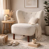 Wingback Accent Chair | 34" | Tufted Teddy Sherpa | White