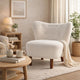 Wingback Accent Chair | 34" | Tufted Teddy Sherpa | White