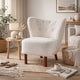 Wingback Accent Chair | 34" | Tufted Teddy Sherpa | White