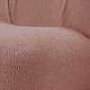 27 Inch Teddy Sherpa Fabric Curved Accent Chair Swivel Function Pink BM273228