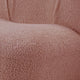 27 Inch Teddy Sherpa Fabric Curved Accent Chair Swivel Function Pink BM273228