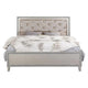 Lee 2 Drawer Faux Leather Tufted King Bed, Champagne