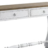 48 Inch 2 Drawer Console Table Ring Metal Handles Distressed White BM273238
