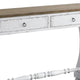 48 Inch 2 Drawer Console Table Ring Metal Handles Distressed White BM273238