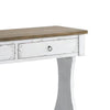 48 Inch 2 Drawer Console Table Ring Metal Handles Distressed White BM273238