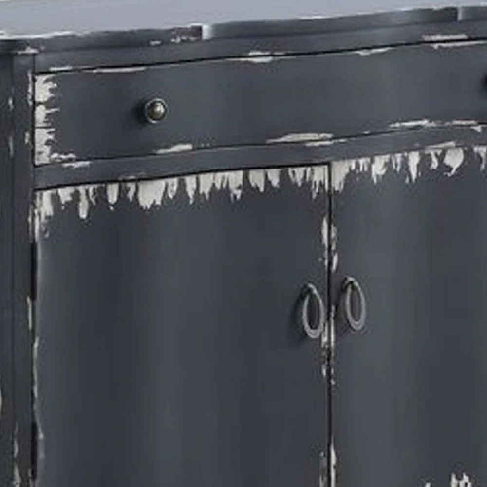 36 Inch 2 Door Console Sideboard Cabinet Shelf Drawer Antique Gray BM273244