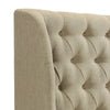 Pax Fabric Full Size Headboard Button Tufted Wingback Beige BM273256