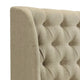 Pax Fabric Full Size Headboard Button Tufted Wingback Beige BM273256
