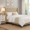 Pax Fabric Full Size Headboard, Button Tufted Wingback, Beige