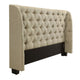 Pax Fabric Full Size Headboard, Button Tufted Wingback, Beige