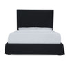 Cove Upholstered Queen Size Skirted Panel Bed with Storage Black