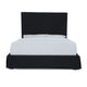 Cove Upholstered Queen Size Skirted Panel Bed with Storage Black
