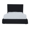Cove Upholstered California King Size Skirted Panel Bed with Storage Black
