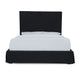 Cove Upholstered California King Size Skirted Panel Bed with Storage Black