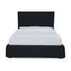 Cove Upholstered Full Size Skirted Bed with Panel Headboard Black