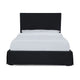 Cove Upholstered Full Size Skirted Bed with Panel Headboard Black