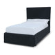 Cove Upholstered Queen Size Skirted Bed, Panel Headboard, Black