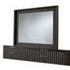 Carl 42 Inch Wood Wall Dresser Mirror Rectangular Molded Frame Oak Black BM273342