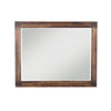 Pim 48 Inch Solid Wood Dresser Mirror with Metal Brackets, Rustic Brown