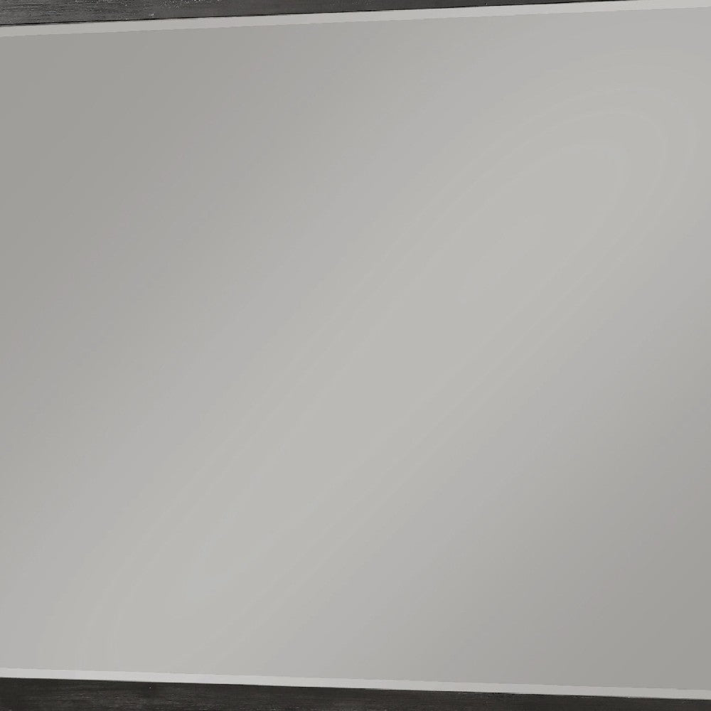 Jose 48 Inch Dresser Mirror with Acacia Wood Frame Weathered Dark Gray BM273365
