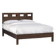 Yee Mahogany Wood Platform Queen Bed Panel Cut Out Design Dark Brown BM273367