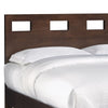 Yee Mahogany Wood Platform Queen Bed Panel Cut Out Design Dark Brown BM273367