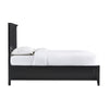 Neo Solid Mahogany Wood Low Profile Queen Bed Beveled Trim Top Black BM273371