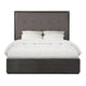 Jose Acacia Wood Tufted Platform Queen Bed with Storage Dark Heather Gray BM273384