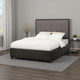 Jose Acacia Wood Tufted Platform Queen Bed with Storage, Dark Heather Gray