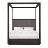 Jose Acacia Wood Tufted Platform Queen Canopy Bed Dark Heather Gray