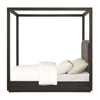 Jose Acacia Wood Tufted Platform Full Canopy Bed Dark Heather Gray