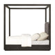 Jose Acacia Wood Tufted Platform Full Canopy Bed Dark Heather Gray