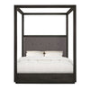 Jose Acacia Wood Tufted Platform Full Canopy Bed Dark Heather Gray