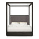 Jose Acacia Wood Tufted Platform Full Canopy Bed Dark Heather Gray